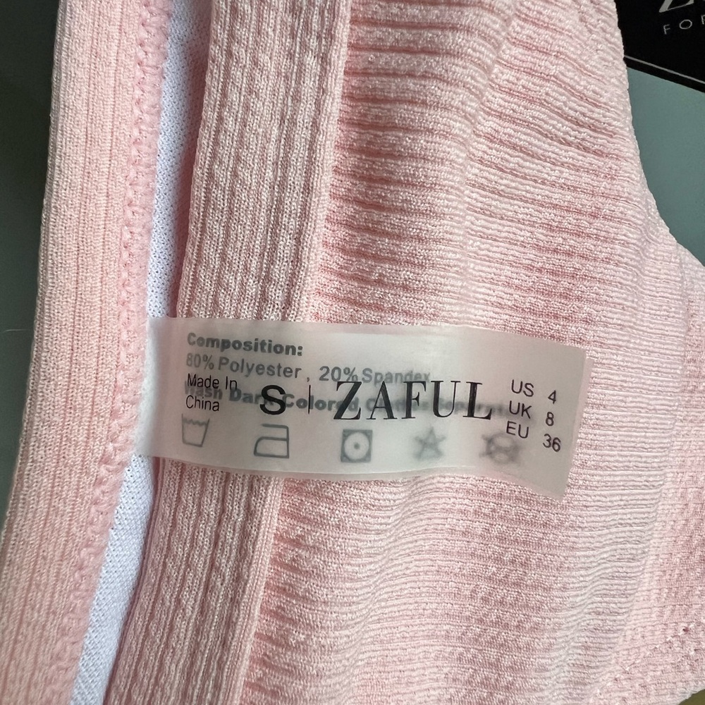 Zaful Blush Ribbed Bikini Set - Picture 7 of 7